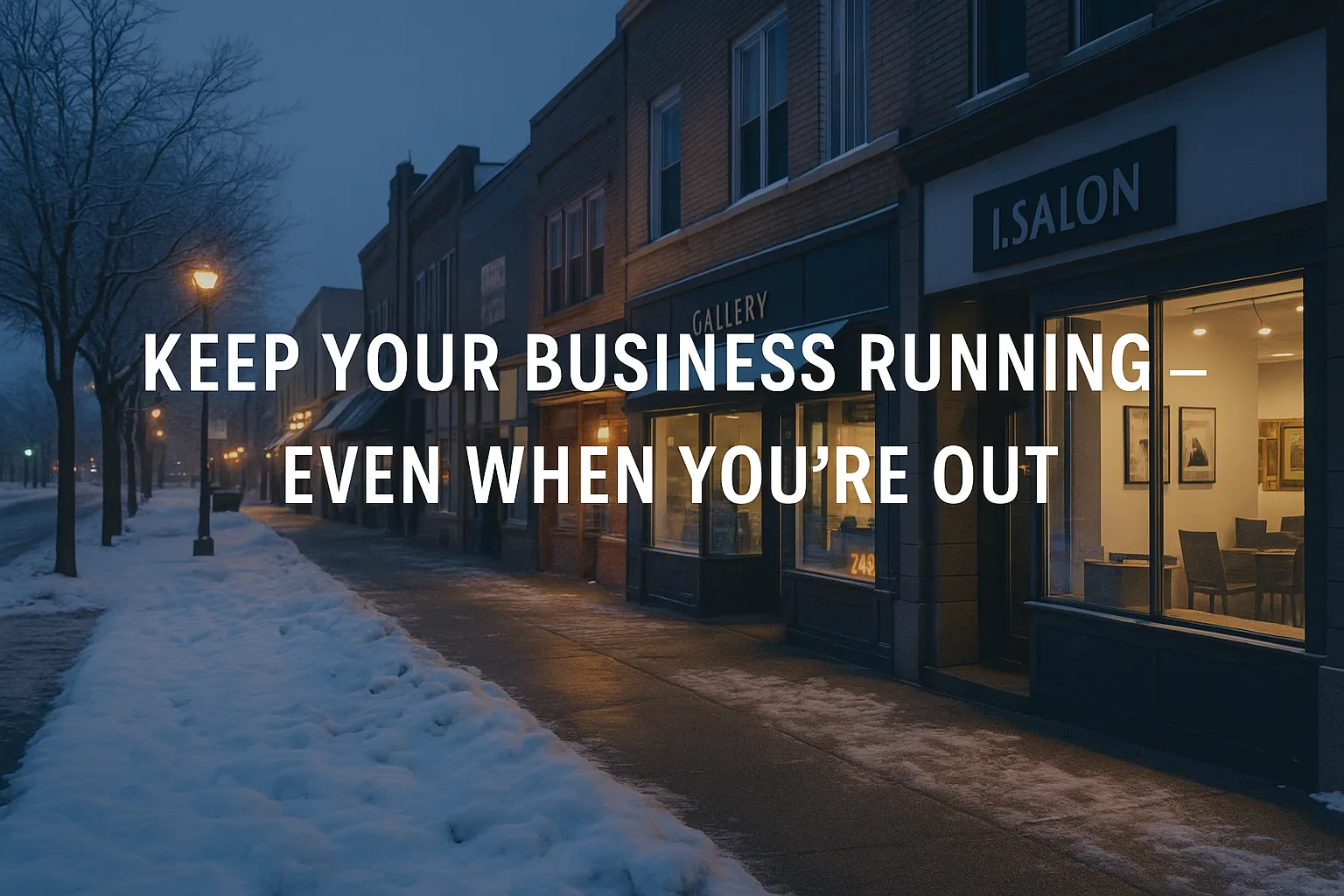 downtown idaho falls storefronts in winter evening promoting business disability insurance and income protection for small business owners