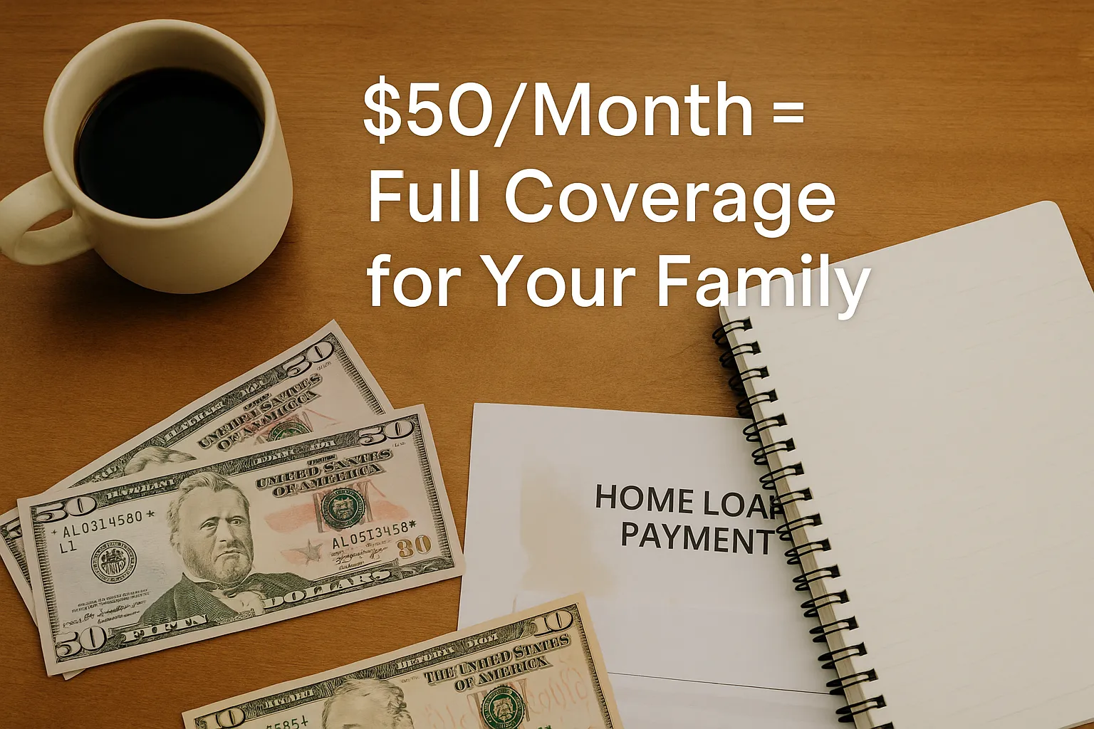 affordable life insurance idaho falls 50 dollar monthly budget visual showing mortgage payment paperwork and family protection coverage plan